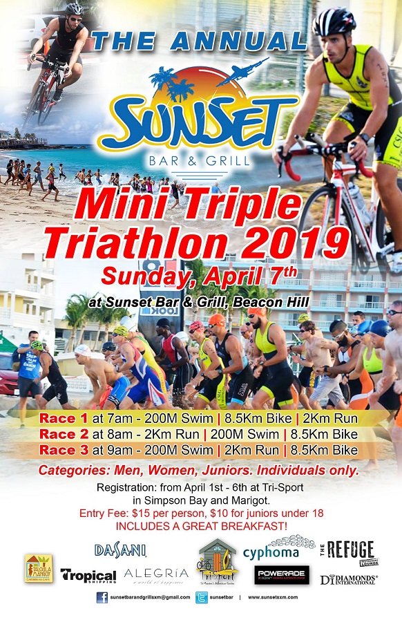 Sunset Triple Mini Triathlon St Maarten Events