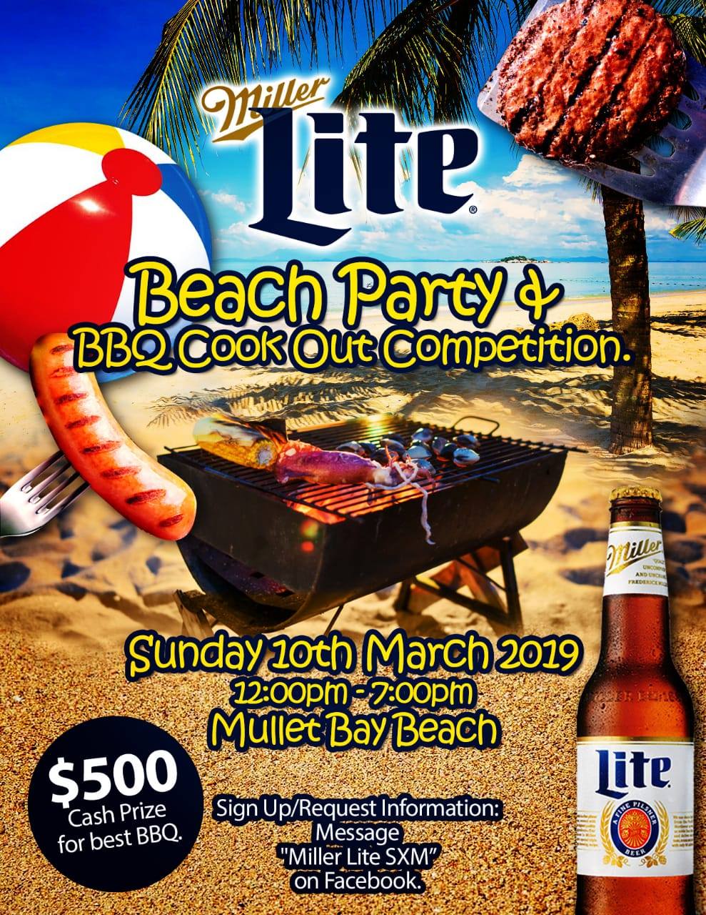 Miller Lite: Beach Party & BBQ Cook Out Competition | St Maarten Events