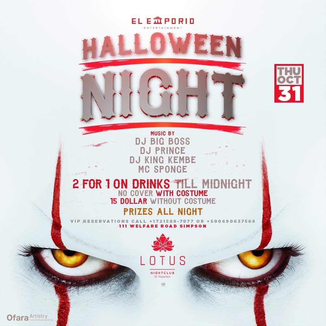 Halloween Night @ Lotus Night Club | St Maarten Events