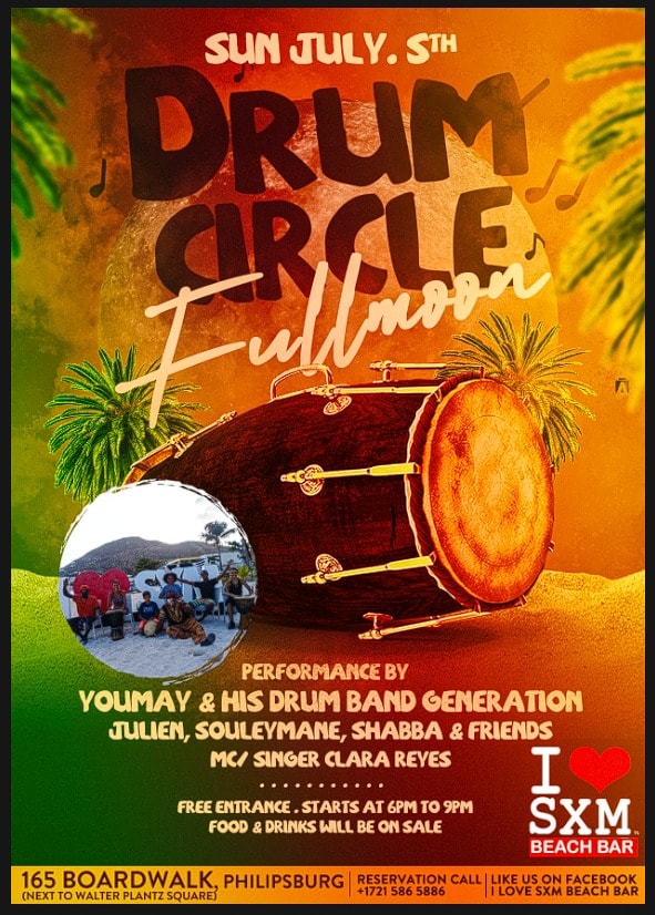Drum Circle Fullmoon | St Maarten Events